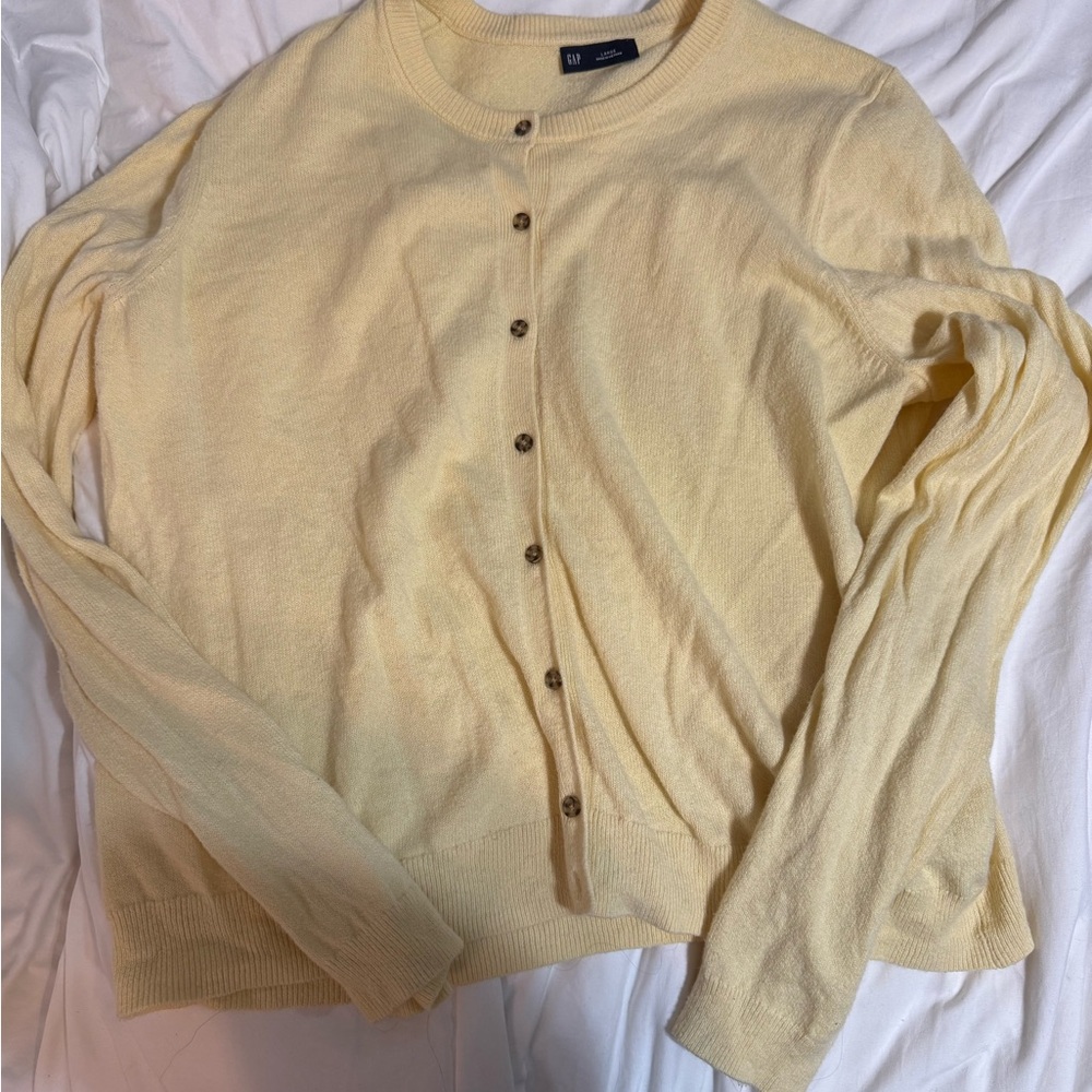 Yellow Button-Up Cardigan